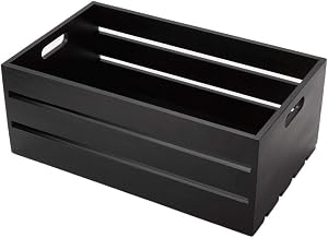 American Metalcraft WTBL20 Wooden Crate, Black, 20 ½" L x 12 ½" W x 8" H