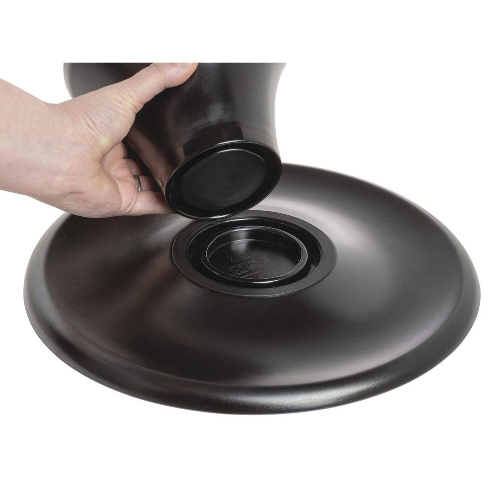 Black Melamine Platter with Light Wood Interior - 13" Dia by HUBERT – Large, Melamine, Black, Model H0287-BLACK