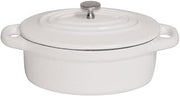 PADERNO World Cuisine 0.42-Quart Oval Cast-Iron Casserole, White