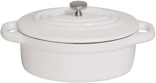PADERNO World Cuisine 0.42-Quart Oval Cast-Iron Casserole, White