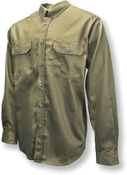 Radians VolCore Long Sleeve Cotton Button Down Fire Resistant Shirt, FRS-003, Khaki, Large Tall