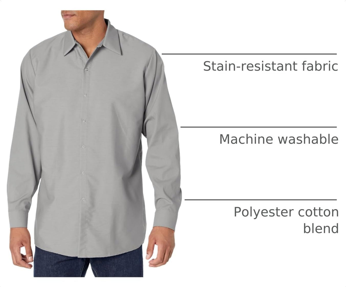 Red Kap 3X-Large / Light Grey / Rk Specialized Pocketless Work Shirt Button-Down Shirts