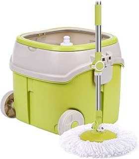 Spin Mop Bucket System Spin Bucket Mop Splash-Proof and Durable Bucket Floor Cleaning Kit 360°Rotation Bucket Mop with Extension Handle and 2 Microfiber Mop Bucket Floor Cleaning System