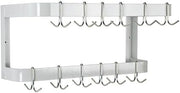 Advance Tabco Wall Mount Double Bar Pot Rack - Kitchen Hanging Organizer for Pots & Pans - Durable Steel 48" W