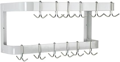 Advance Tabco Wall Mount Double Bar Pot Rack - Kitchen Hanging Organizer for Pots & Pans - Durable Steel 48" W