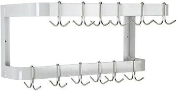 Advance Tabco Wall Mount Double Bar Pot Rack - Kitchen Hanging Organizer for Pots & Pans - Durable Steel 48" W