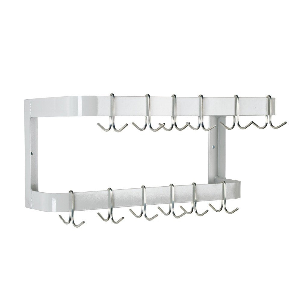 Wall Mount Double Bar Pot Rack - Kitchen Hanging Organizer for Pots & Pans - Durable Steel 48" W by Advance Tabco – 48 W, Stainless Steel, Model SW-48