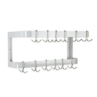 Wall Mount Double Bar Pot Rack - Kitchen Hanging Organizer for Pots & Pans - Durable Steel 48" W by Advance Tabco – 48 W, Stainless Steel, Model SW-48