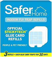 Premium Indoor Fly Trap Glue Card Refills – 3-Pack Replacement Sticky Cards – Compatible with Safer Home SH502 Plug-in Trap – Long-Lasting Fruit Fly, Gnat & Moth Control