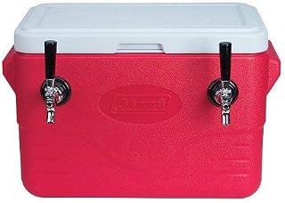 Micro Matic CB282R-5070 Red 2 Faucet 28 qt. Insulated Jockey Box with 50 and 70 ft. Coils