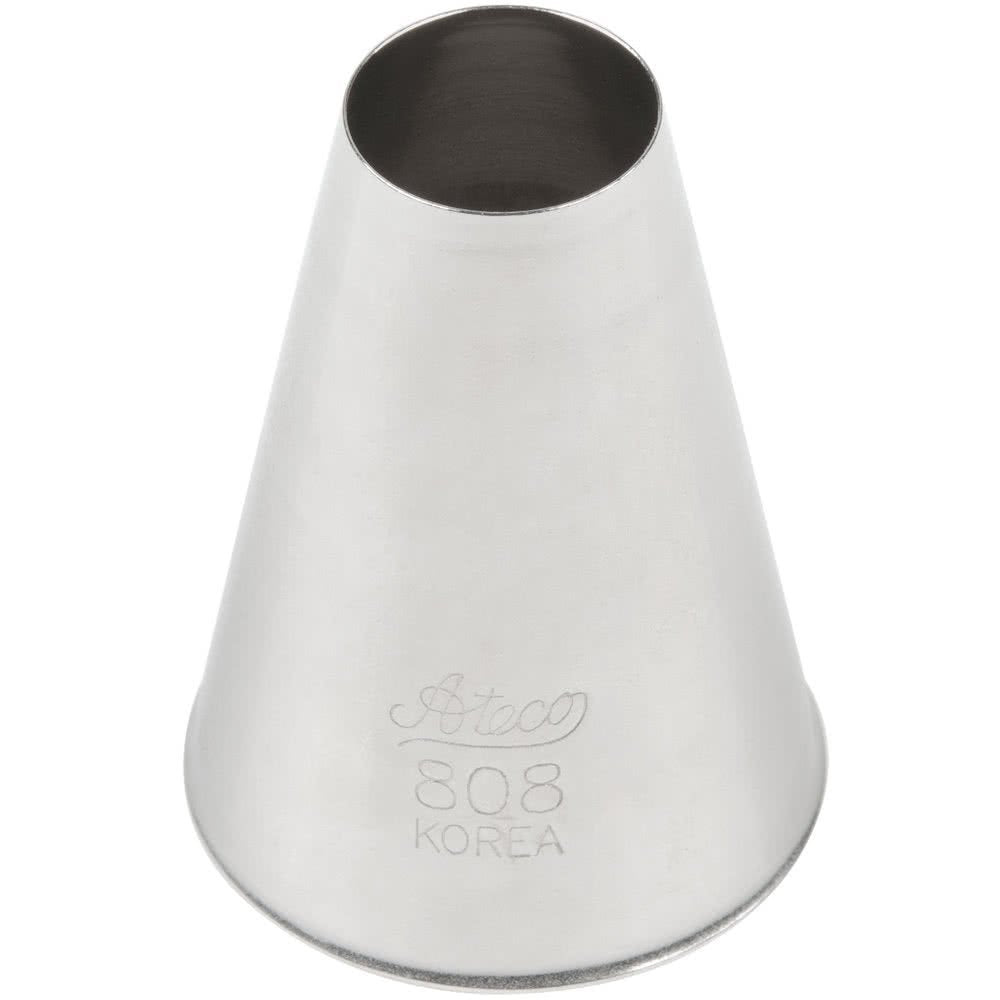 Pastry Tube - Plain - Size by Ateco – 808, Stainless Steel, White, Model 014963008089