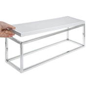 Cerve Collection Chrome Display Riser with Marble Top - 7"H by HUBERT – Metal, Grey, Model 65628+34778