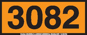 Labelmaster ZOPP3082 UN3082 Panel Hazmat Placard, Permanent Vinyl, Orange (Pack of 25)
