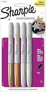 Sharpie Fine Point Metallic Permanent Markers - Silver/Gold/Bronze (1-Pack of 4)