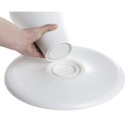 White with Light Wood Melamine Platter - 13" Dia by HUBERT – Large, Melamine, White, Model H0287-WHITE