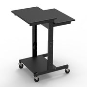 Adjustable-Height Presentation Workstation by Luxor – 24"W x 31"D x 39" to 45"H, Metal, Black, Model PS3945