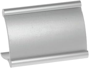 Counter Top Sign Holder Satin Silver Metal Eclipse Style - 3"L x 1 1/2"W x 2 1/2"H