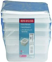 Cambro Set, 6.3 QT, 3 Pack, Translucent Food Pans and Seal Covers, 1/2 Size, 4 Inch Deep