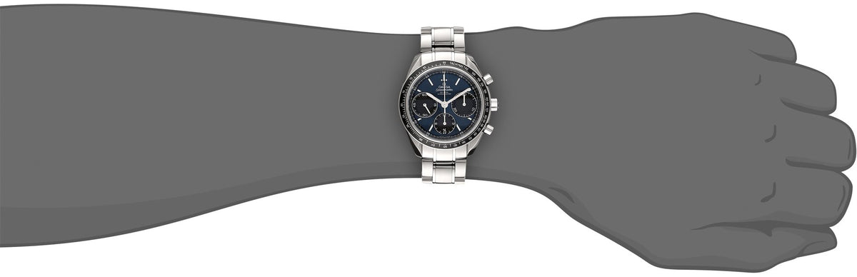 Men's Speed Master Analog Display Automatic Self-Wind Silver-Tone Watch by Omega – stainless-steel, blue, Model 32630405003001