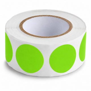 Fluorescent Green Round Inventory Labels by Glownary – 1 Inch, Paper, Green, Pack of 500, Model 323fg1bc