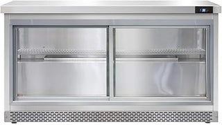 SW60-SGD-FB Two Section Work Top Refrigerator 60" W, With Sliding Glass Doors & Front Breathing