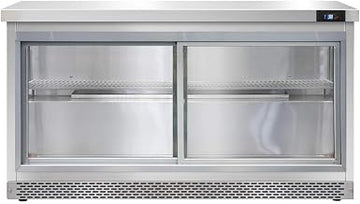 SW60-SGD-FB Two Section Work Top Refrigerator 60" W, With Sliding Glass Doors & Front Breathing