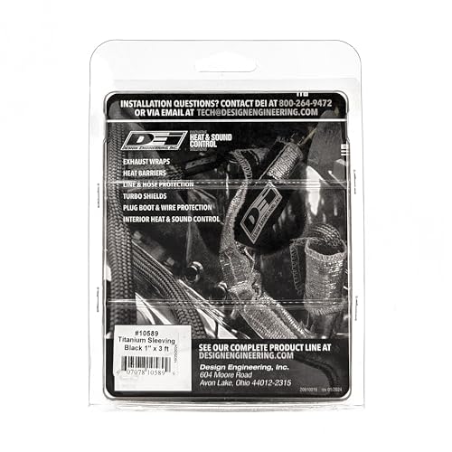 Design Engineering Black Titanium 1" ID x 3' / Black / 1 Cable Sleeves