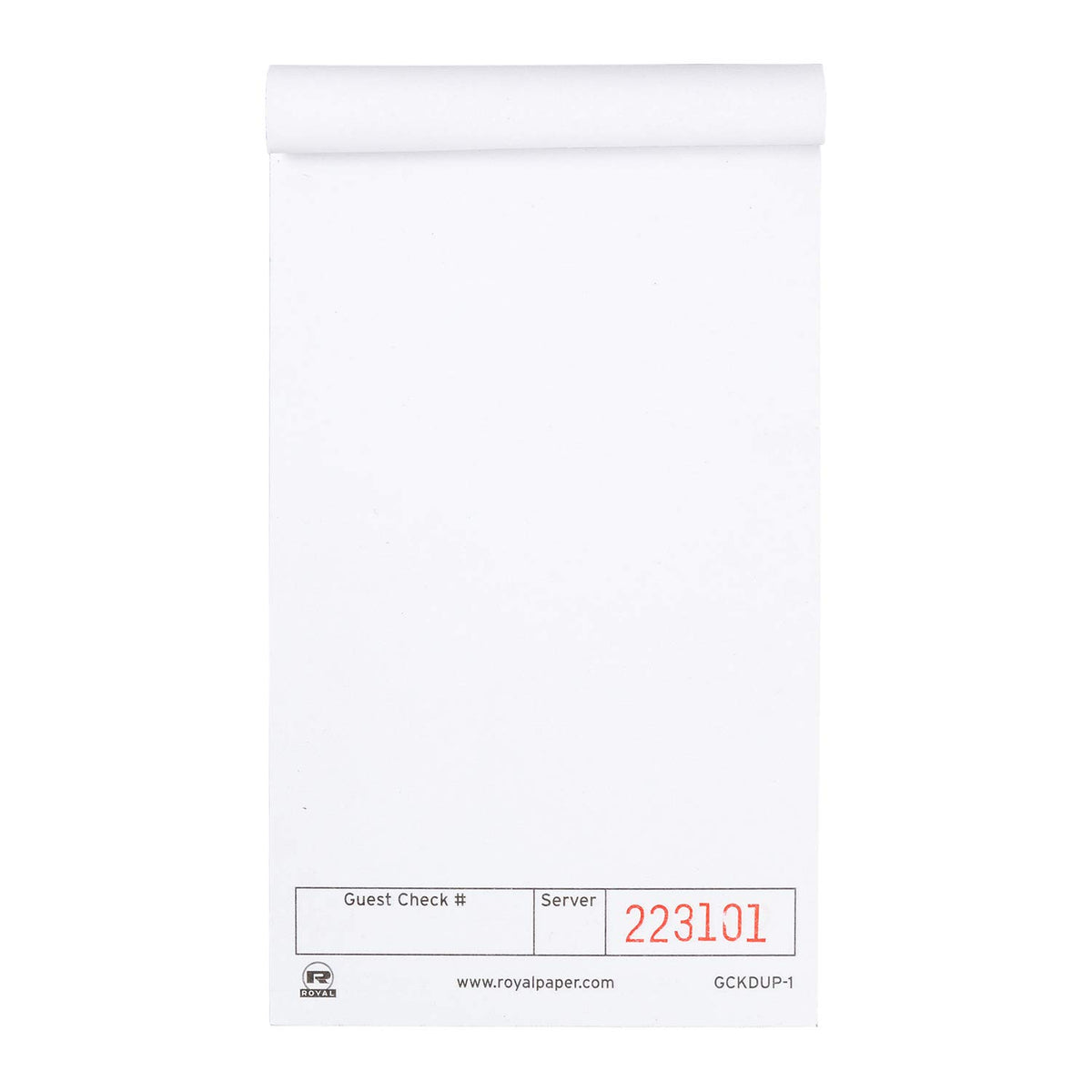 AmerCare Royal White Unlined Guest Check Paper Receipt Book, Carbonless Order Book, 1 Part Booked, Case of 100 Server Notepad
