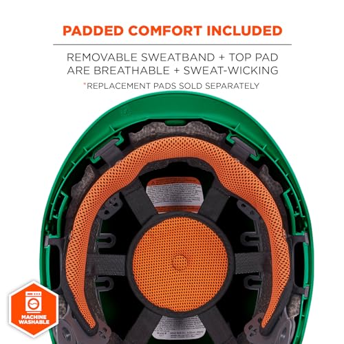 Ergodyne Green / 6.5 – 8 / Safety Helmet - Type 2, Class C Hard Hats