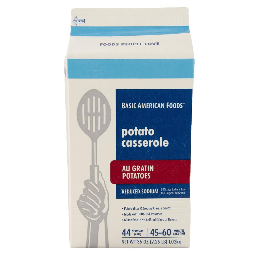 Reduced Sodium Au Gratin Potato Casserole 6 Case 2.25 Pound -- 1 Case by Basic American Foods – Pack of 6