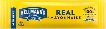 Hellmann's Real Mayonnaise Packets Single Serve, 0.38 Oz, 210 Pack | Made with 100% Cage Free Eggs, Easy Open Portions, Rich Texture & Stable Emulsion, for Cafés, Restaurants, Catering & Burgers