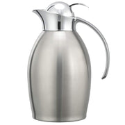 Carafe, 1 Liter Capacity, Brushed Finish with Push Button Lid, (Case of 6) by Service Ideas – 33.8 Ounces, 1.0 liters, Stainless Steel, Pack of 6, Model 981C10BSPB