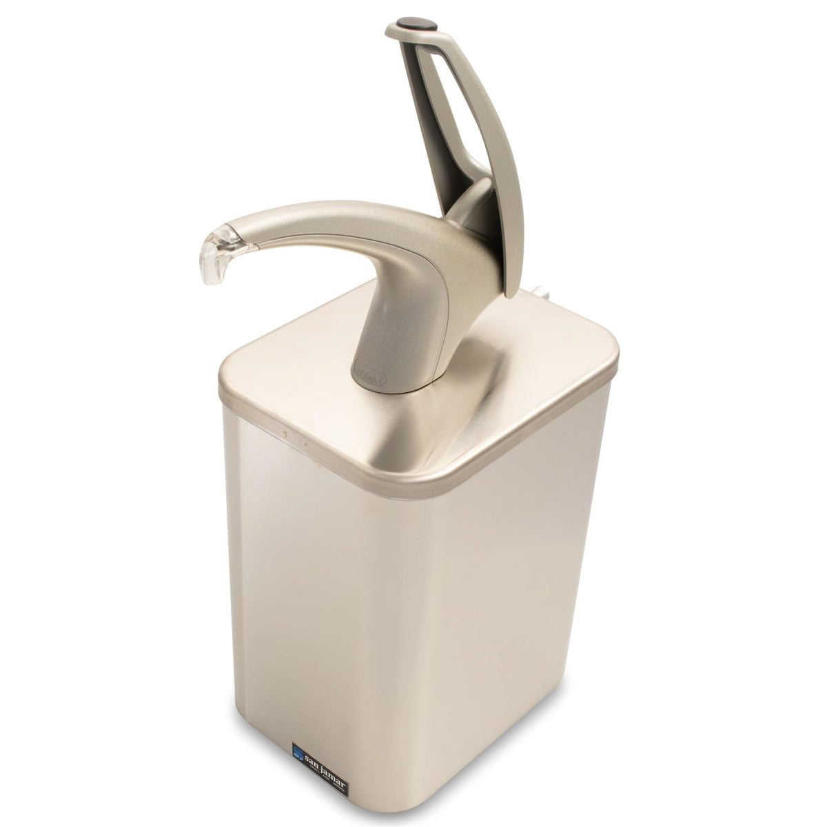 Stainless Steel Frontline Universal Countertop Box System with Pump by San Jamar – 0.0 ounces, Stainless Steel, Stainless, Model P4900