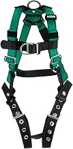 MSA V-FORM 10197208 Harness, Back/Chest/Hip D-Rings, Tongue Buckle Leg Straps, Extra Large