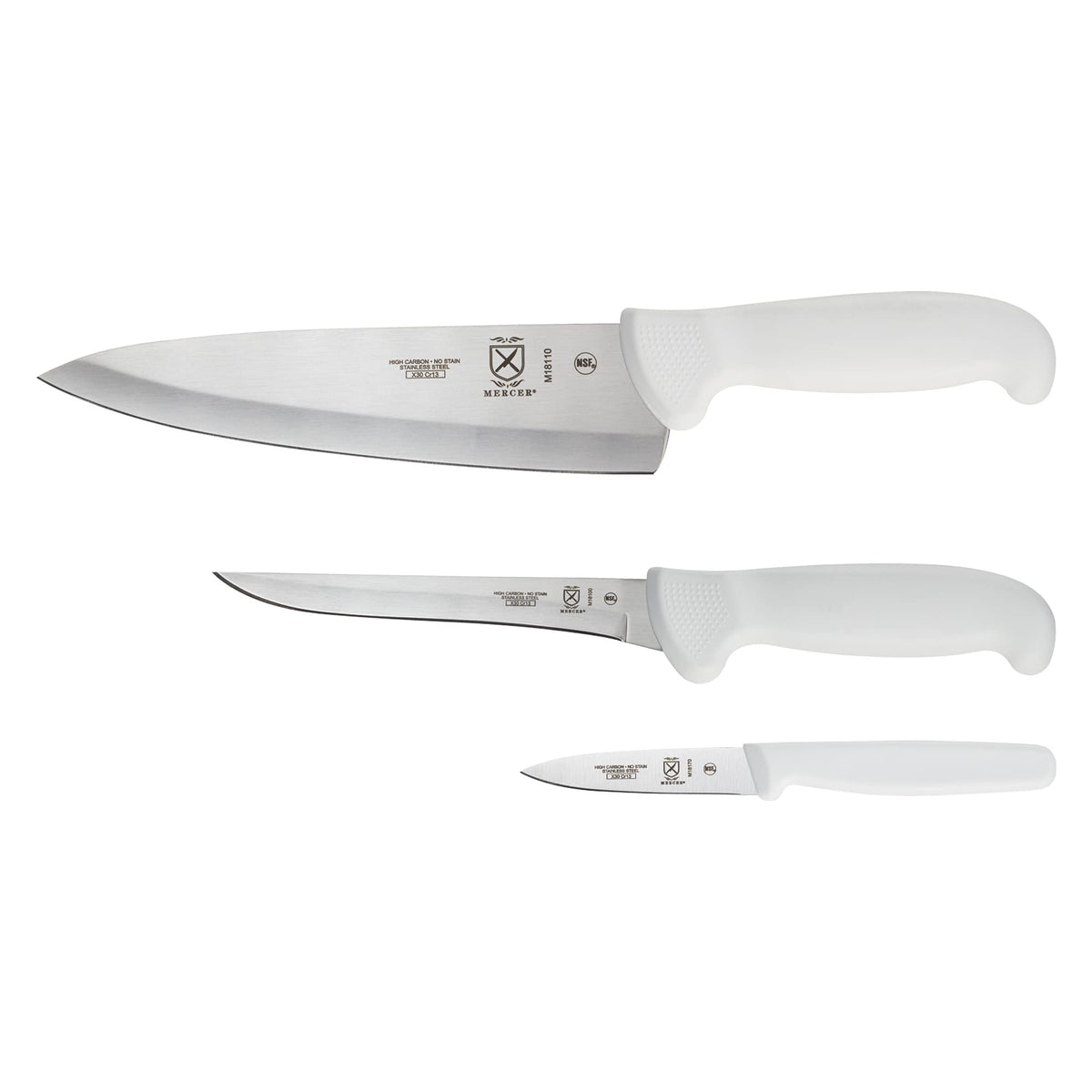 Mercer Culinary 3-Piece Set / White / 3-Piece Starter Set Knife Block Sets