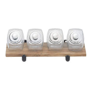 Reclaimed Wood Wall Shelf with Pipe Fitting - 24" L x 8" W x 1" H by HUBERT – Wood, Brown, Model 29607