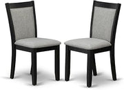 Furnifact Solid Wood Mid-Century Dining Chairs with -Upholstered High Back, Set of 2, Upholstered Kitchen Chairs for Dining Room, Linen