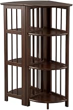 Furnifact Truffle Brown Bookcase with 4 Shelves, Sturdy Wooden Construction, Classic Design, Suitable for Living Room, Office, and Bedroom Storage