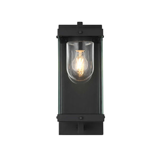 Keaton One Light Outdoor Wall Sconce Black by Lighting Design – Iron, Black, Model OD409W17BK