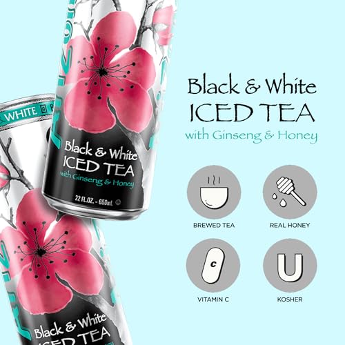 AriZona Black and White Tea / 22 Fl Oz (24 Pack) / 24 Black