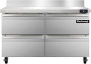 Continental Refrigerator SWF48-BS-D Two Section Work Top Freezer 48"W, With Back Splash & Drawers