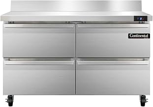 Continental Refrigerator SWF48-BS-D Two Section Work Top Freezer 48"W, With Back Splash & Drawers