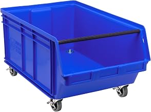 Quantum Storage Systems QMS843MOBBL MAGNUM Mobile Heavy Duty Part Organizer Blue Bins 29" L x 19" W x 18" H