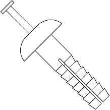 Zinc Plated Steel Hammer Drive Anchor 1/4" Diameter x 1 1/2" Length (Pack of 100)