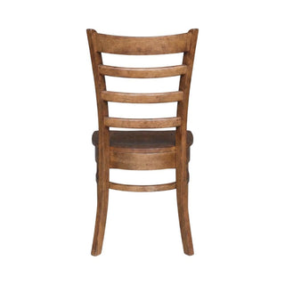 Solid Hardwood Side Chair with Distressed-Finish by Furnifact – Wood, Distressed Oak