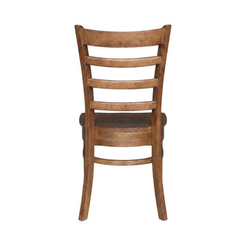 Solid Hardwood Side Chair with Distressed-Finish by Furnifact – Wood, Distressed Oak