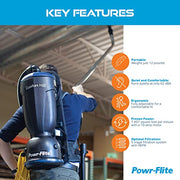 Powr-Flite Comfort Pro / 26.5" H x 10" W x 12.5" L / Black Canister Vacuums
