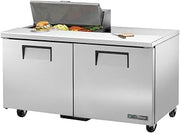 Food Prep Table - Solid Door Sandwich/Salad Unit with Hydrocarbon Refrigerant - TSSU-60-08-HC - 60.38 x 30.13 x 36.75 in
