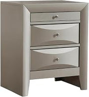 Starlight Canyon Home Beige Nightstand with 3 Dovetailed Drawers, Metal Glide Hardware, Contemporary Design, Durable Bedroom Storage