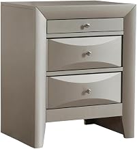 Starlight Canyon Home Beige Nightstand with 3 Dovetailed Drawers, Metal Glide Hardware, Contemporary Design, Durable Bedroom Storage